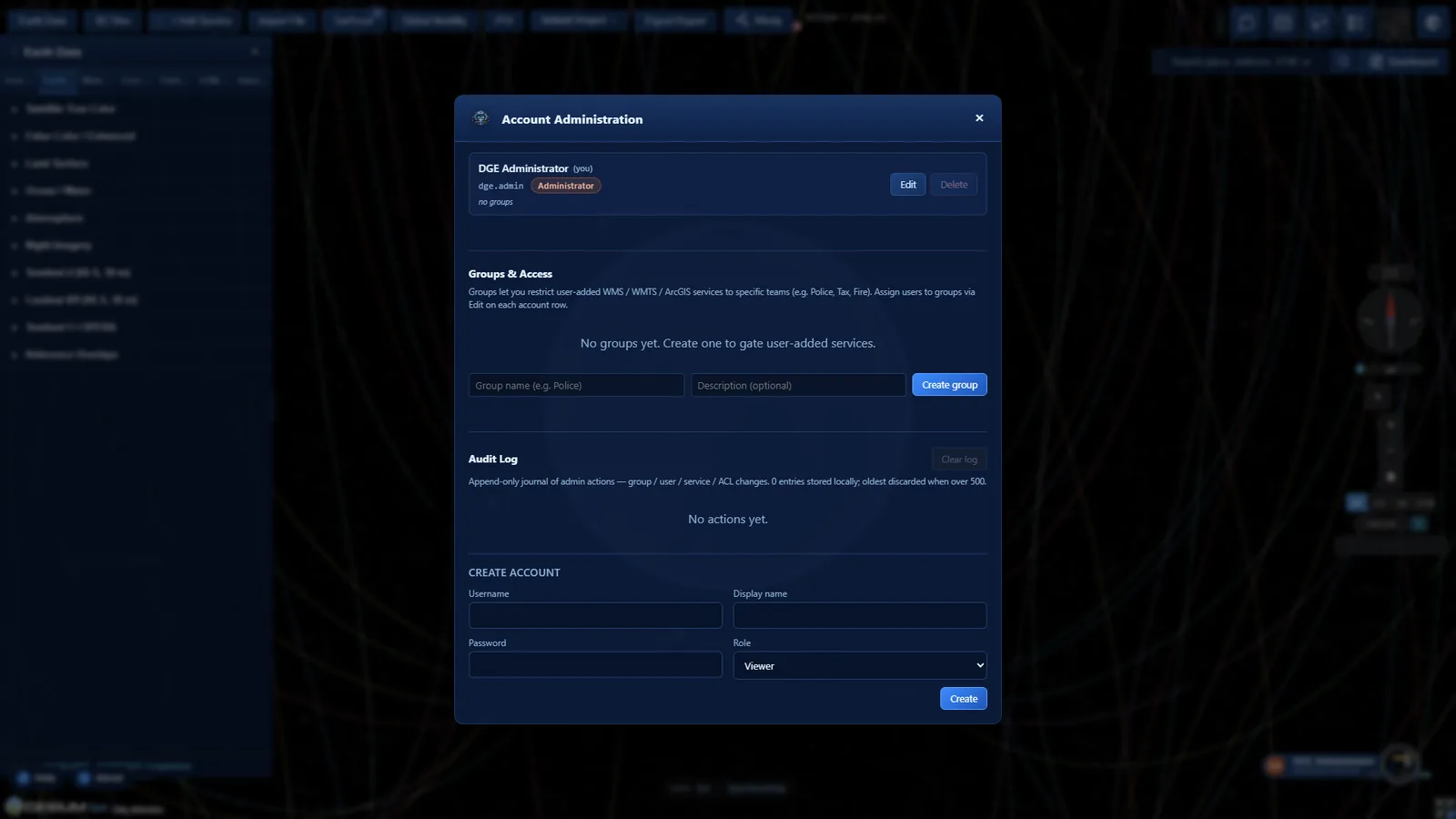 Admin console with roles and audit log